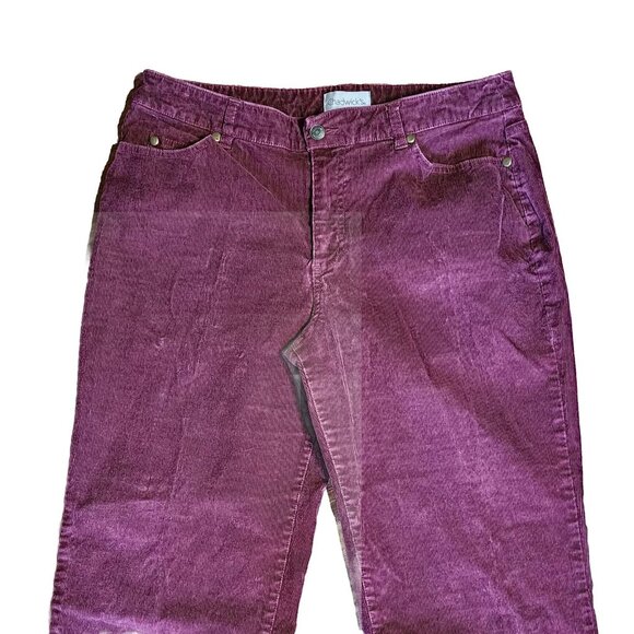 CHADWICKS Solid All Purple Micro Corduroy Pants with Pockets Womens Size 14 - Picture 2 of 5